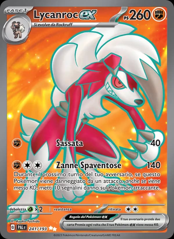Lycanroc-ex card in Italian