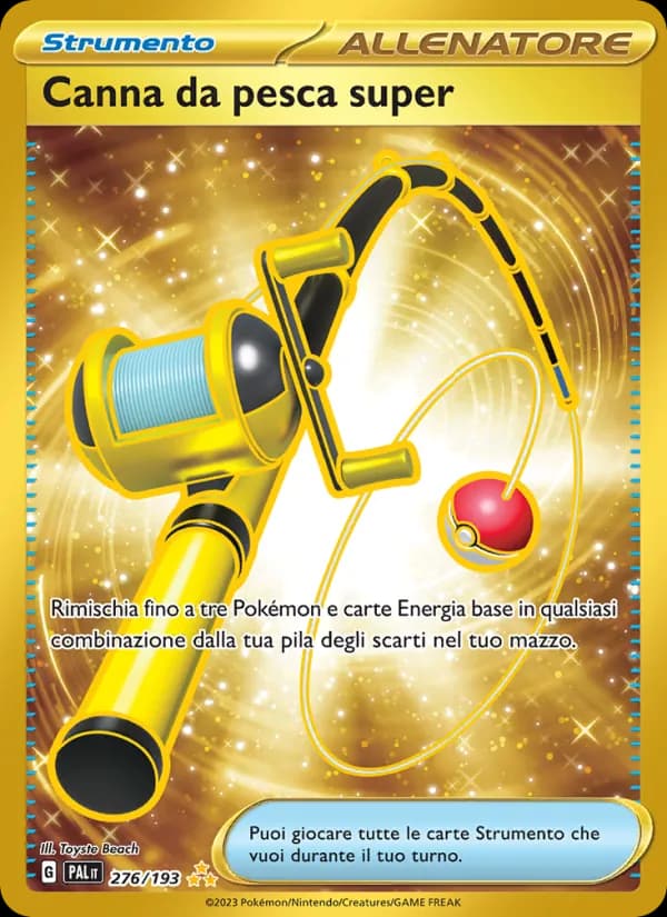 Canna da pesca super card in Italian