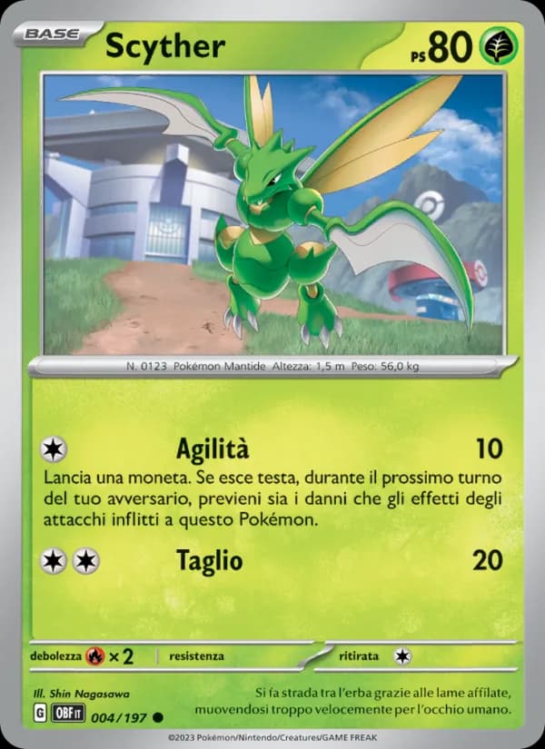 Scyther card in Italian