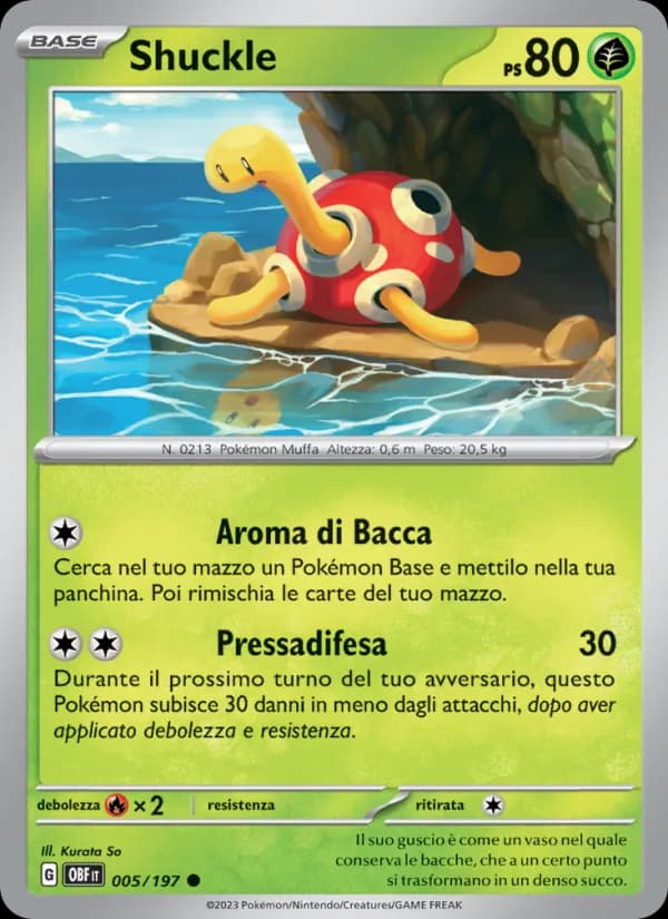 Shuckle card in Italian