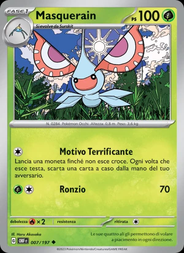 Masquerain card in Italian