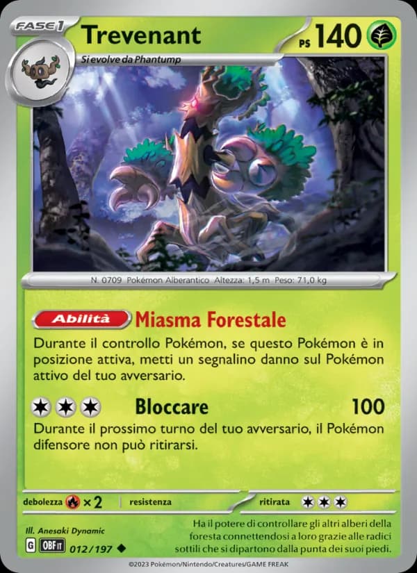 Trevenant card in Italian