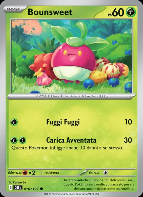Bounsweet card in Italian