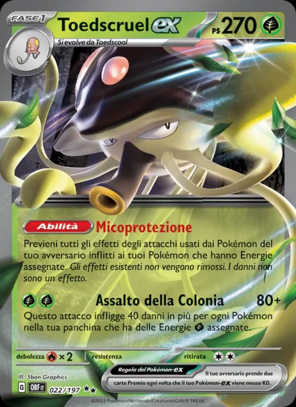 Toedscruel-ex card in Italian