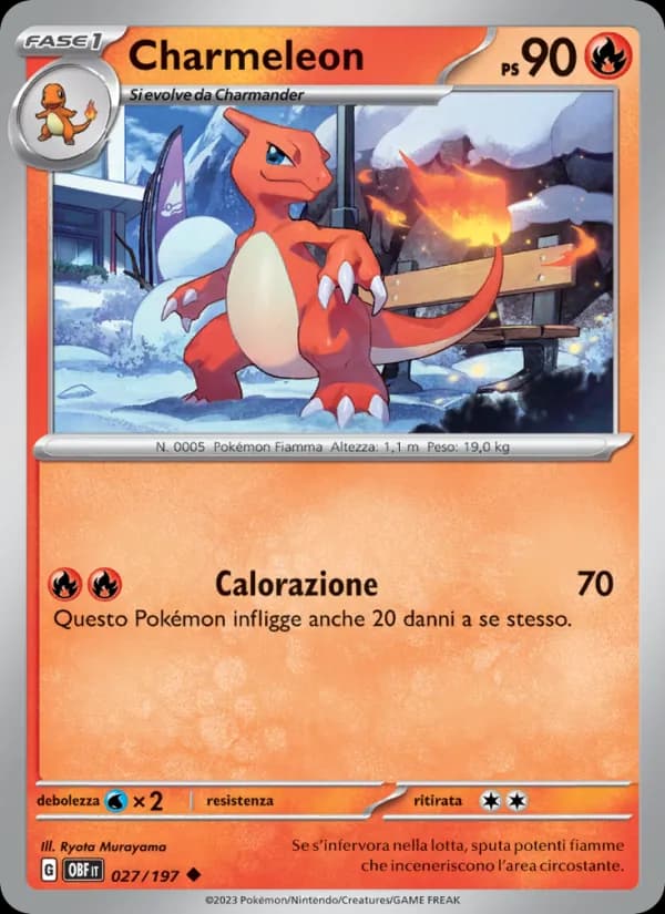Charmeleon card in Italian