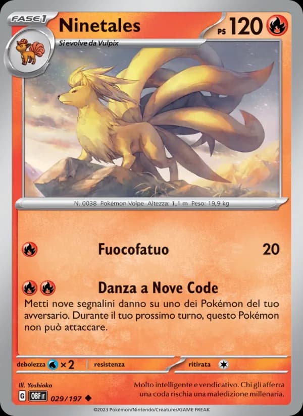 Ninetales card in Italian