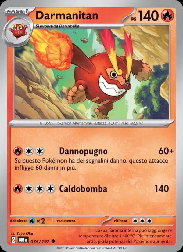 Darmanitan card in Italian