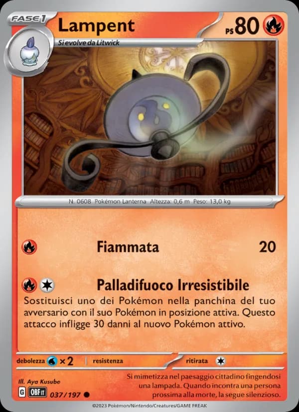 Lampent card in Italian