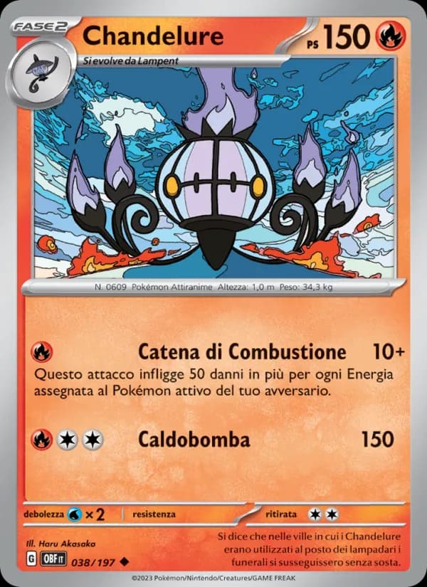 Chandelure card in Italian