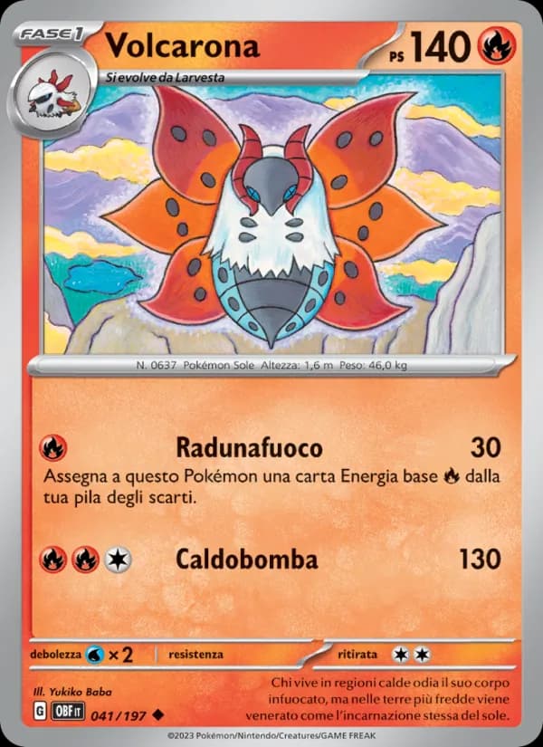 Volcarona card in Italian
