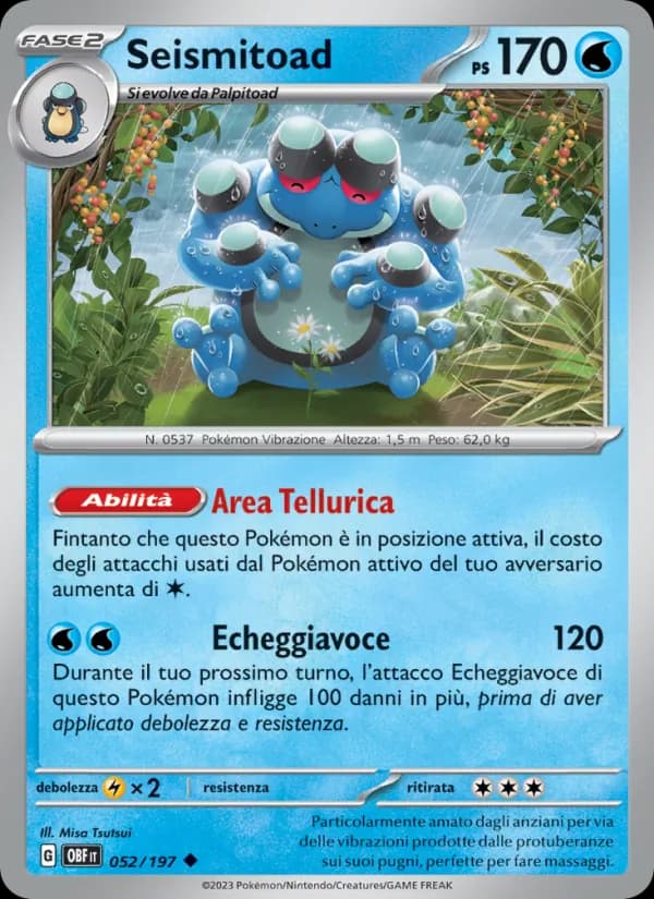 Seismitoad card in Italian