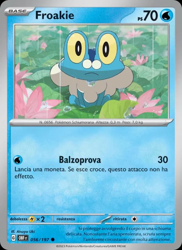 Froakie card in Italian