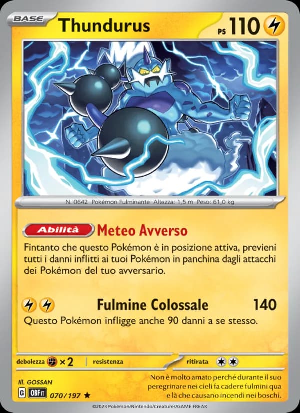 Thundurus card in Italian
