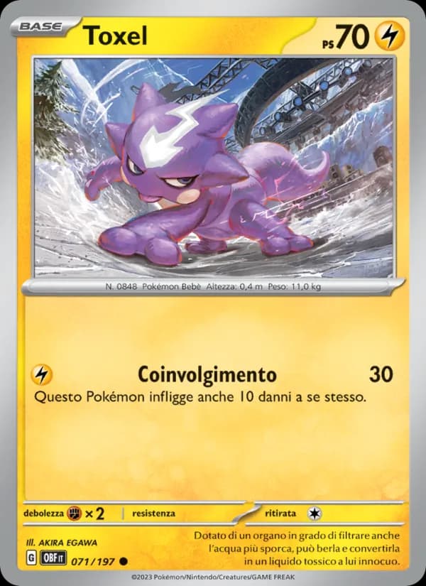 Toxel card in Italian