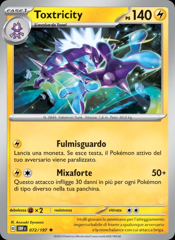Toxtricity card in Italian