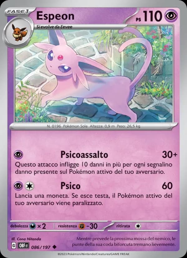 Espeon card in Italian