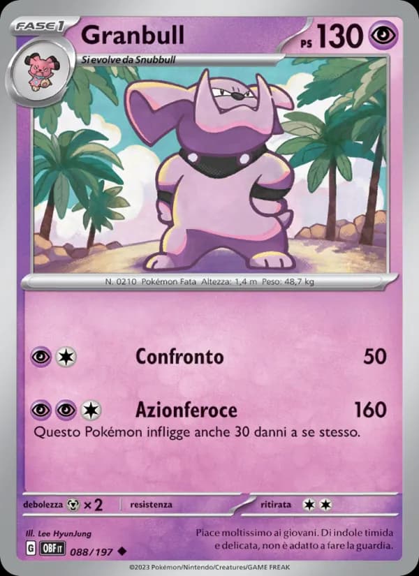 Granbull card in Italian