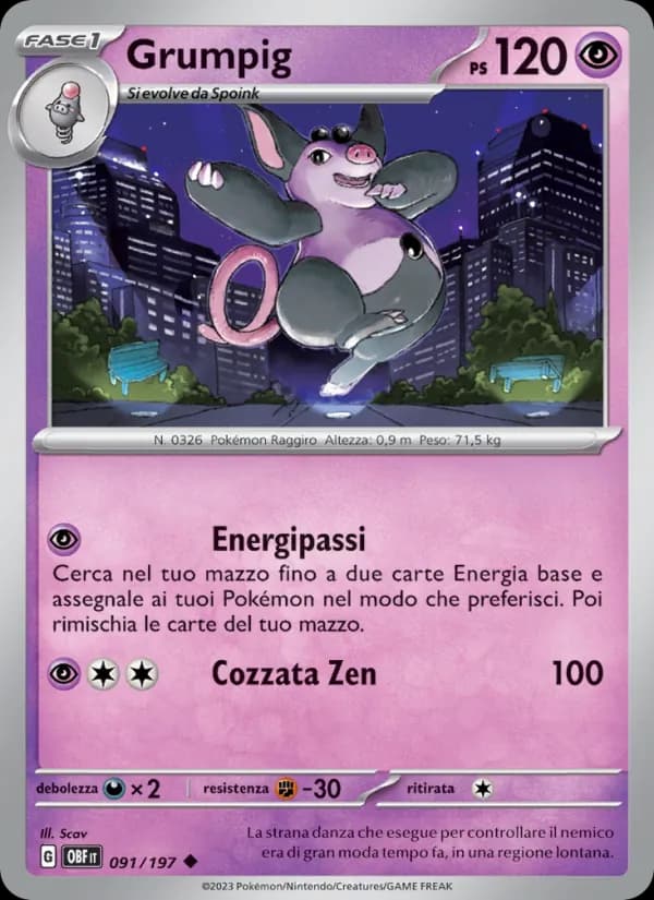 Grumpig card in Italian