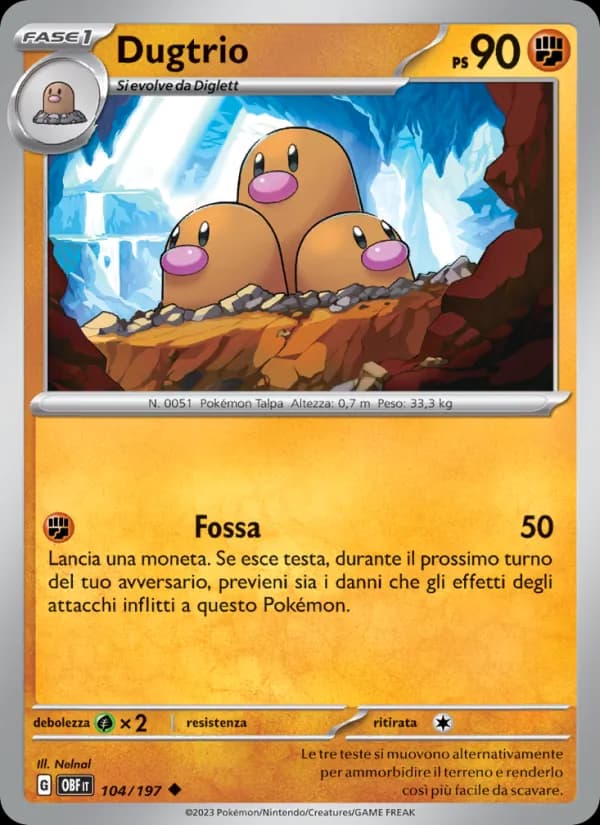 Dugtrio card in Italian