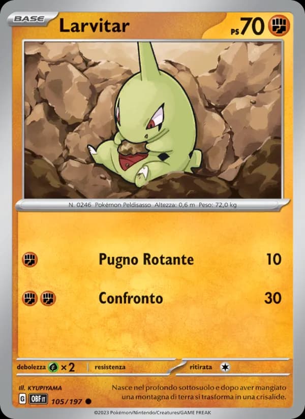 Larvitar card in Italian