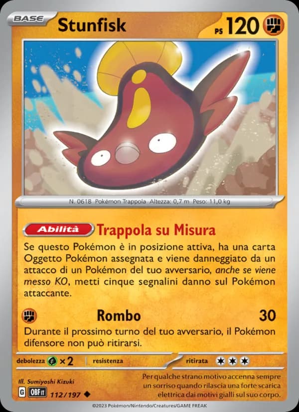 Stunfisk card in Italian