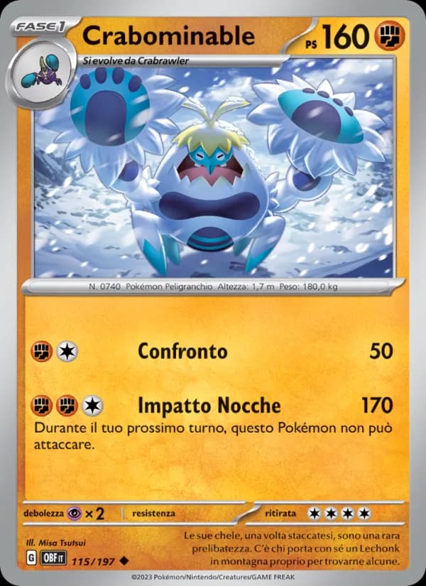 Crabominable card in Italian