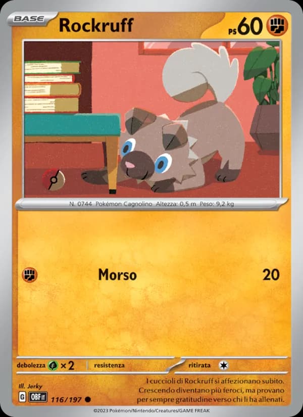 Rockruff card in Italian