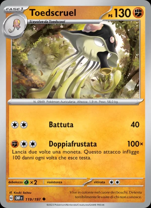 Toedscruel card in Italian
