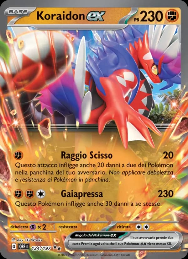 Koraidon-ex card in Italian