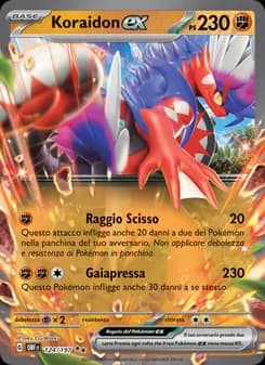 Koraidon-ex card in Italian