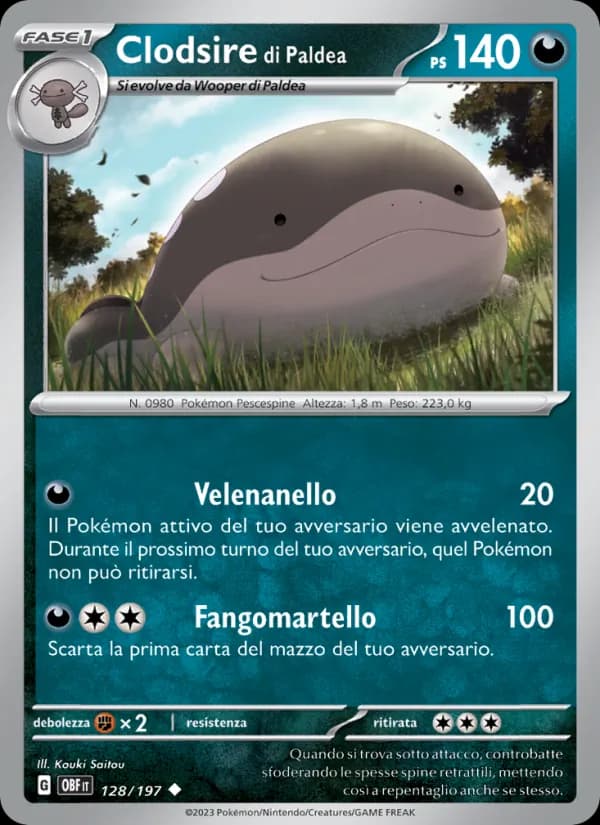 Clodsire di Paldea card in Italian