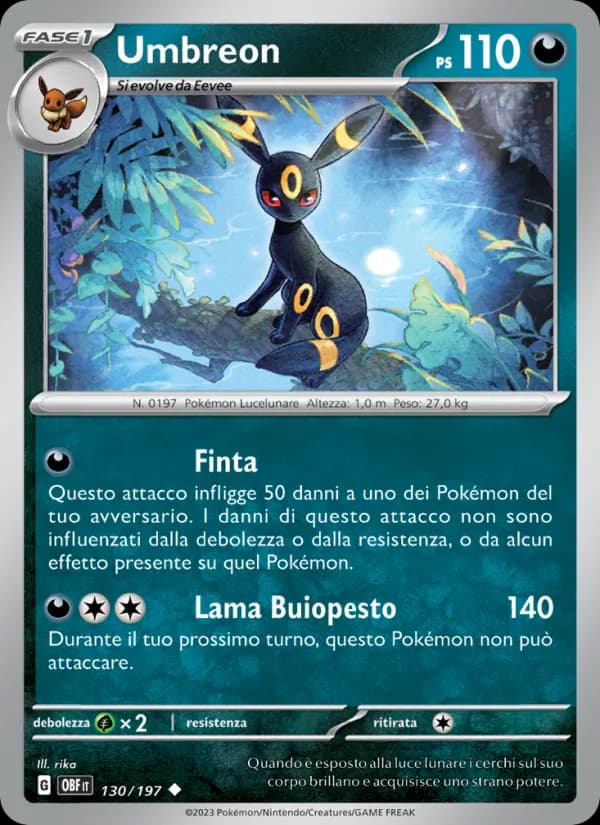 Umbreon card in Italian