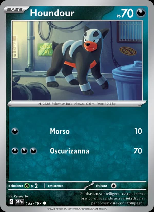Houndour card in Italian