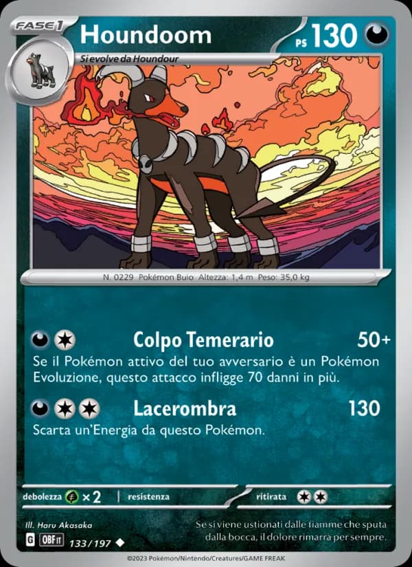 Houndoom card in Italian