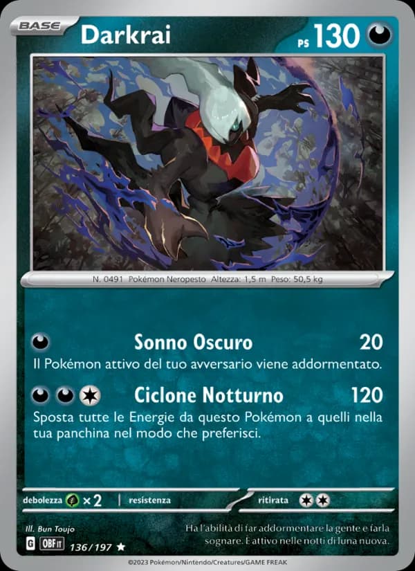 Darkrai card in Italian