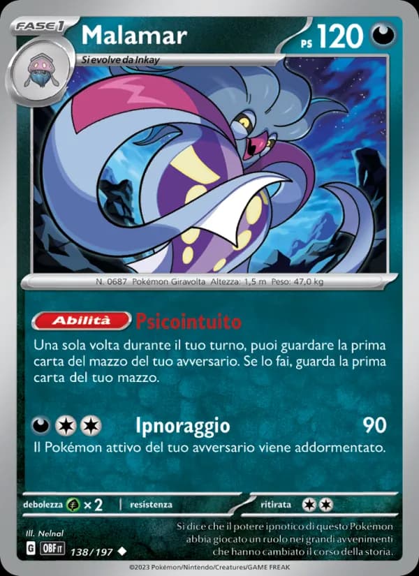Malamar card in Italian