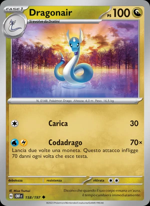 Dragonair card in Italian