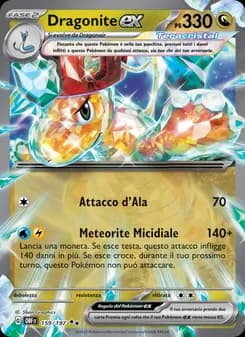 Dragonite-ex card in Italian