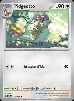Pidgeotto card in Italian