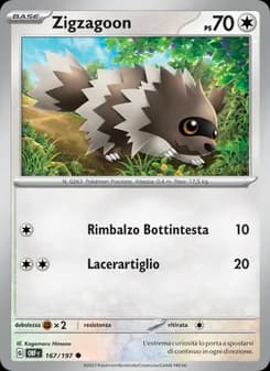 Zigzagoon card in Italian