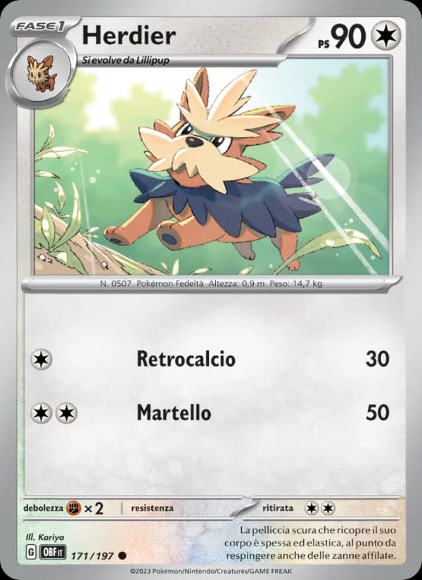 Herdier card in Italian