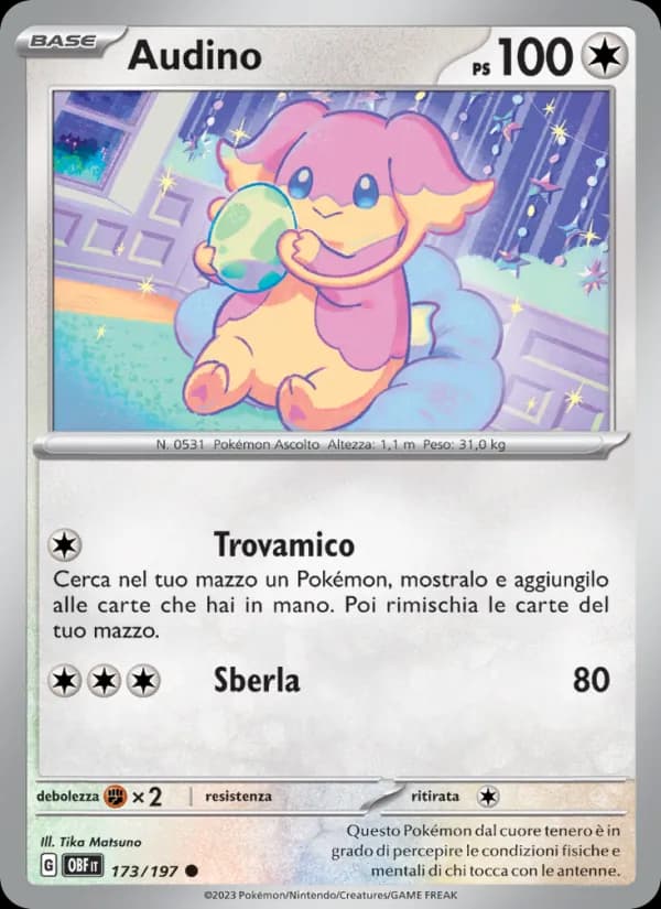 Audino card in Italian