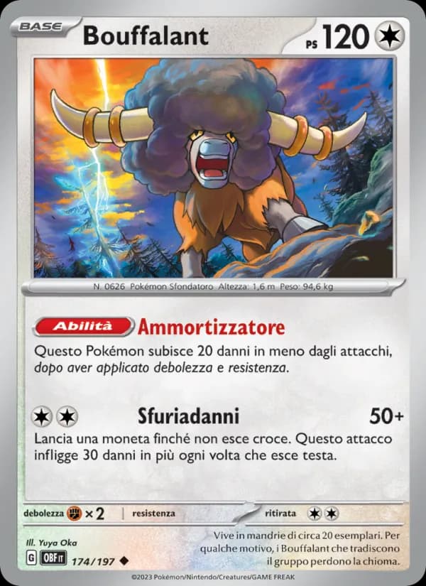 Bouffalant card in Italian