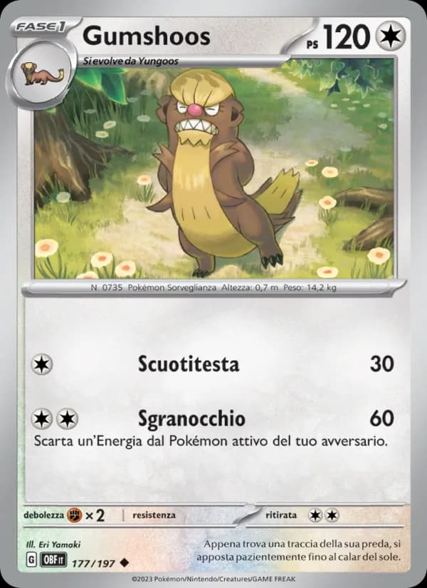 Gumshoos card in Italian