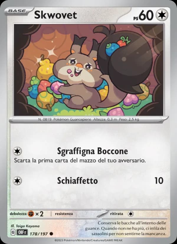 Skwovet card in Italian
