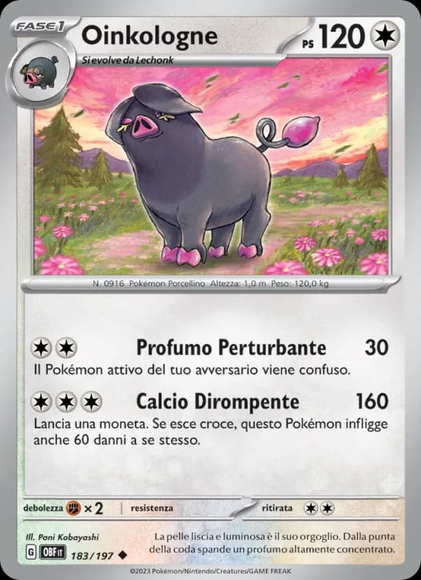 Oinkologne card in Italian