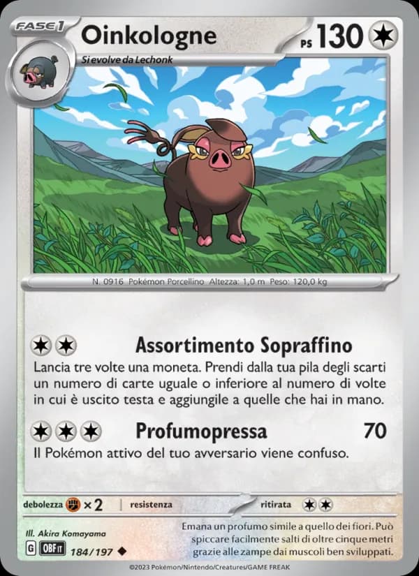 Oinkologne card in Italian