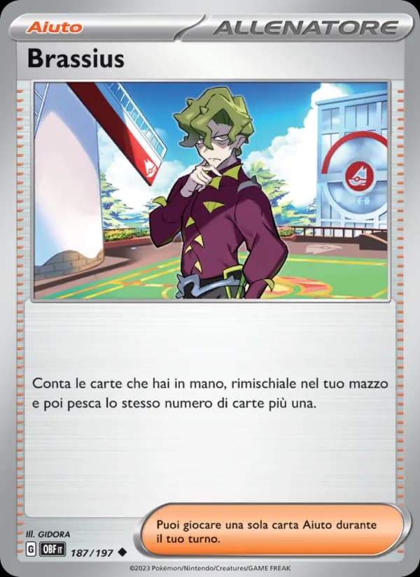 Brassius card in Italian