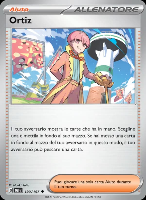 Ortiz card in Italian