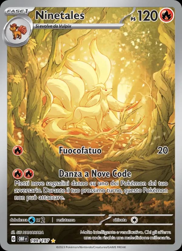 Ninetales card in Italian